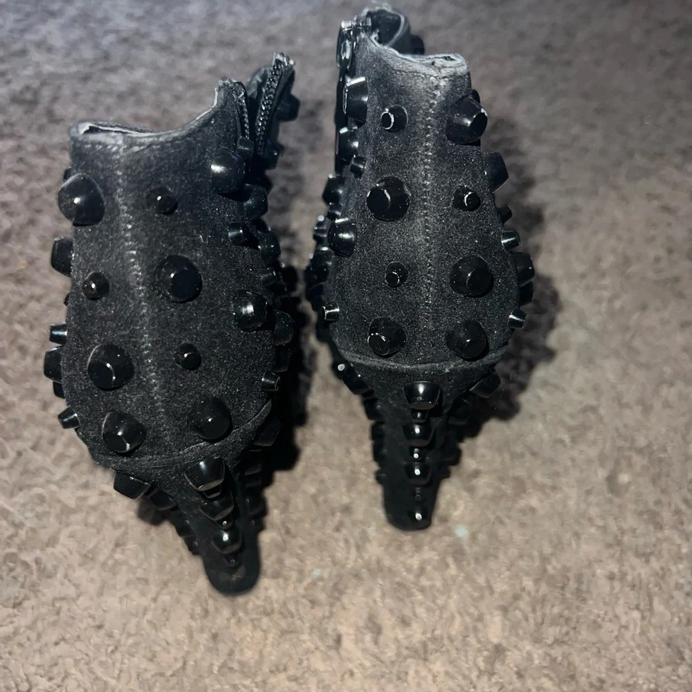 Shiekh Studded Wedge‎ Boots Black